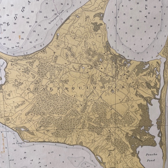 Vintage coastal map of Martha's Vineyard - Picture 6 of 6